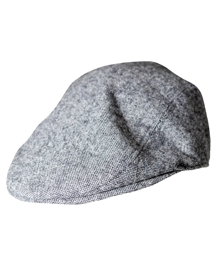 Wool Driver Tweed Hat in Mouse Grey