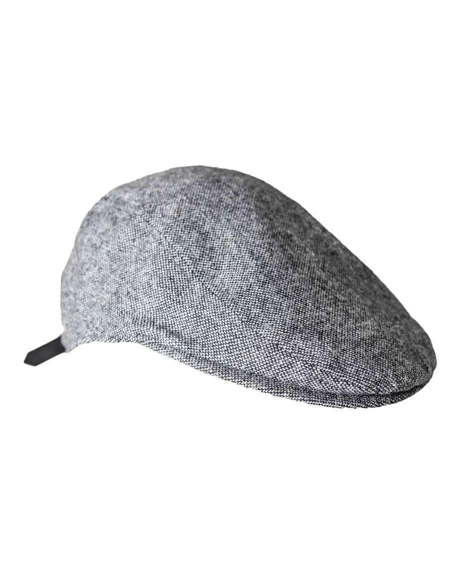 Wool Driver Tweed Hat in Mouse Grey
