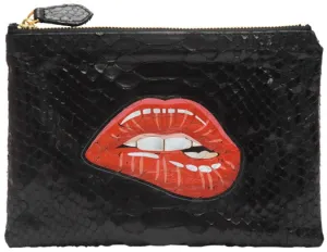 ZIP POUCH | BLACK | LIPS