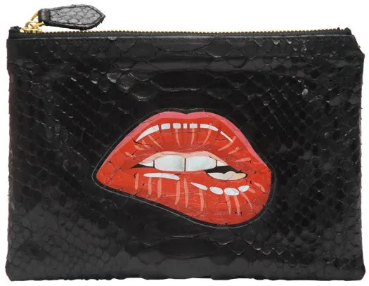 ZIP POUCH | BLACK | LIPS